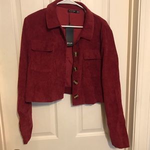 NWT Nasty Gal Cropped Cord Trucker Jacket
